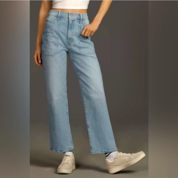 MOTHER The Patch Rambler Jeans Sz 32 Norway, Dude Wide Leg - Picture 2 of 10